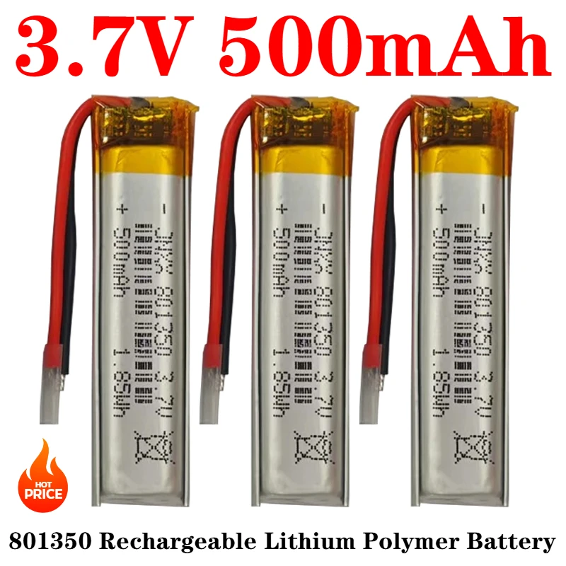 801350 3.7V 500mah Rechargeable Lithium Polymer Battery Protection Against Overcharge Bluetooth MP3 MP4 GPS DVD E-book
