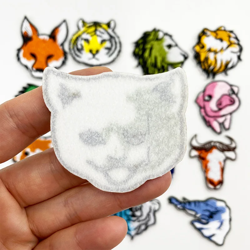 Fine Patch Wolf Foxes Bear Lion Embroidery Self-adhesive Patches For Clothing Thermoadhesive Patches On Clothes Jacket Stickers