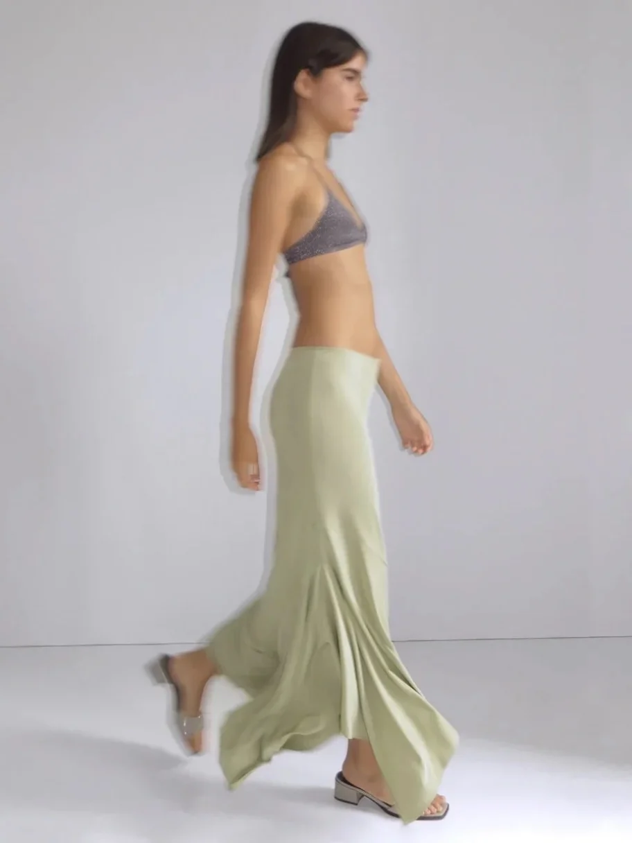 

Paloma шерстяной эластичный воротник-стойка, длинная юбка, комплект с высокой талией, жилет с асимметричным подолом для женщин, цветной летний цвет...