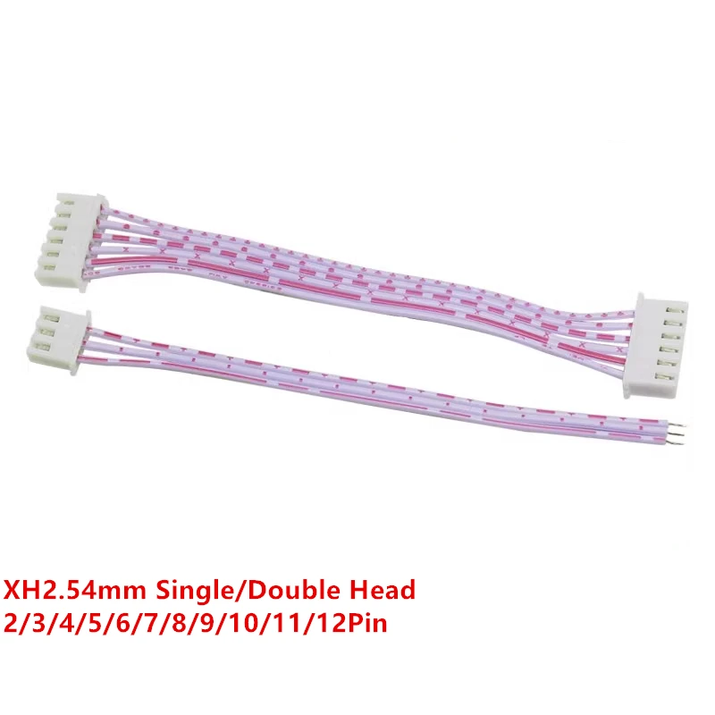 10Pcs XH2.54 XH 2.54mm 2/3/4/5/6/7/8/9/10/12 Pin Female Plug Terminal Cable JST Wire Connector Single/Double Head Red White Line