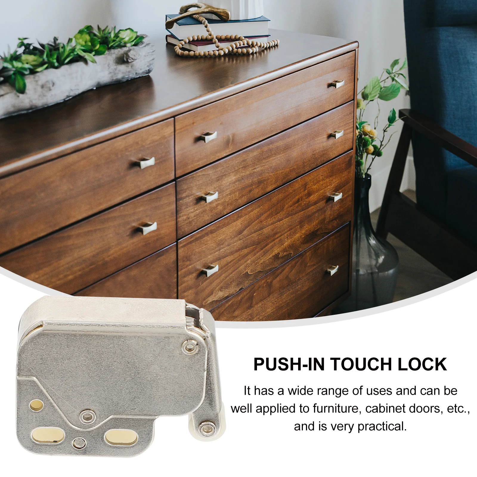 

5pcs Elephant Trunk Hinge Furniture Safety Lock Spring Buckle Automatic Latch Durable Steel Nylon Push In