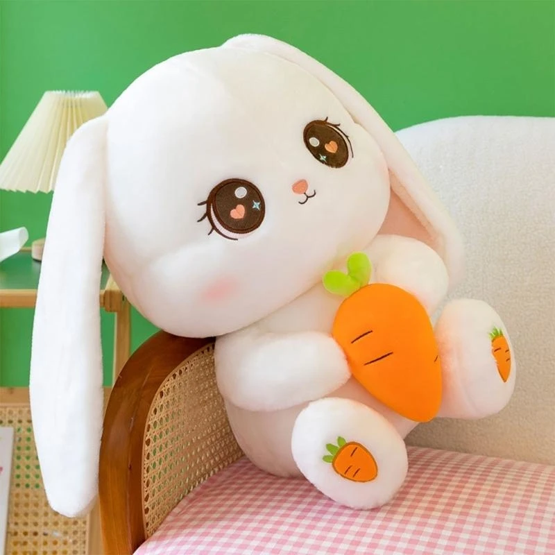 دمية أرنب محشوة ناعمة من القطيفة على شكل أرنب للنوم واللعب ديكورات منزلية 15UB #3
