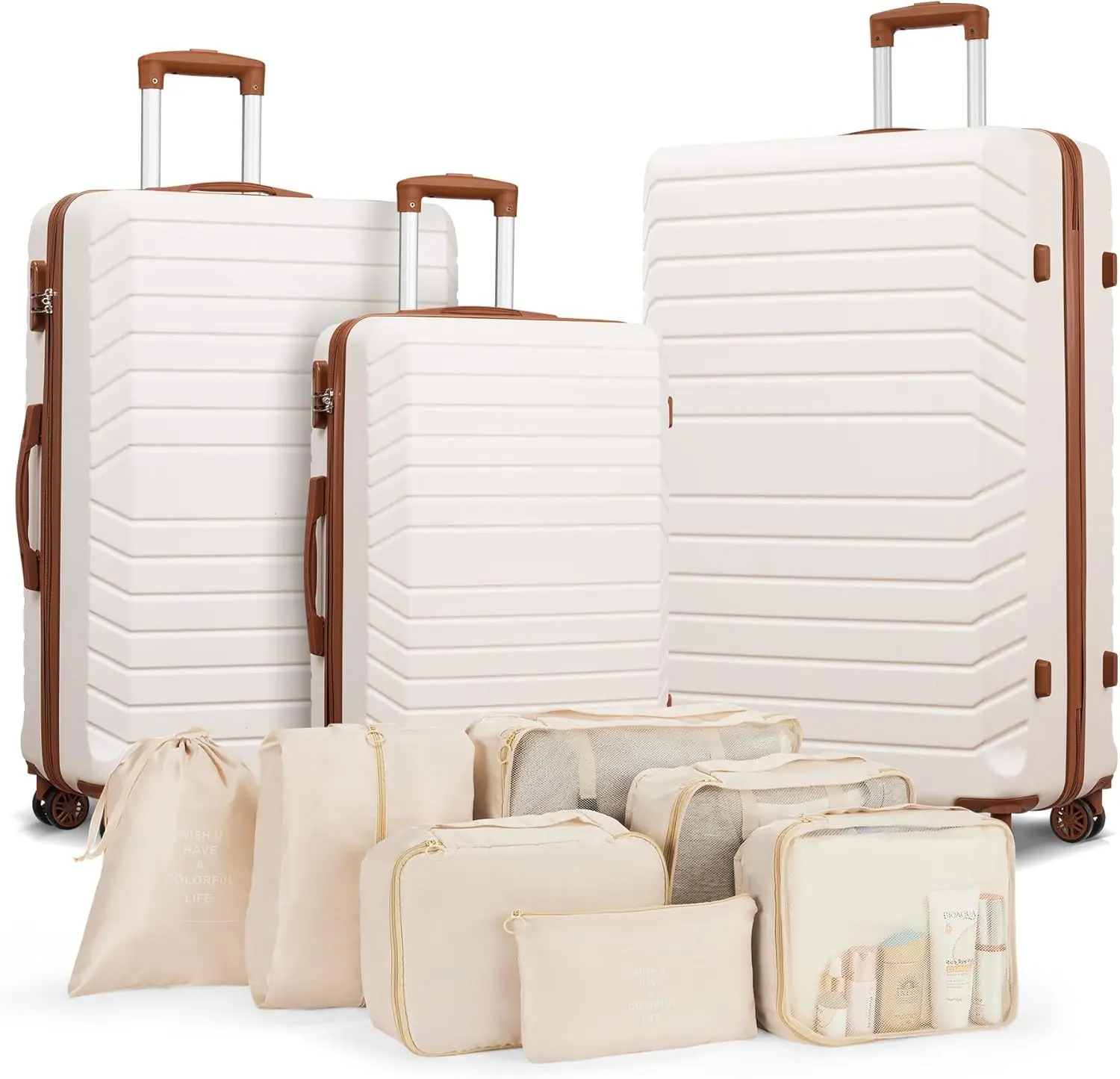 

Набор чемоданов из 10 предметов: чемоданы в клетку размером 20 футов и размером 24 и 28 футов с упаковочными пакетами из 7 упаковок