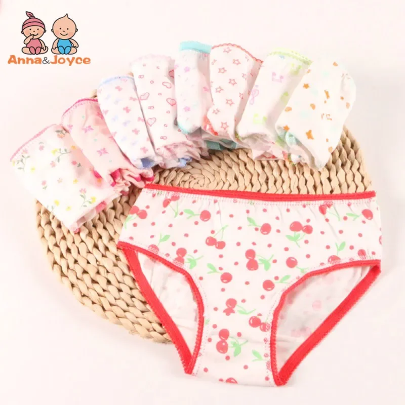 6PCS/Lot Girls Underwear Kids Briefs Panties Flower Baby Kids Underpants 2-12Years