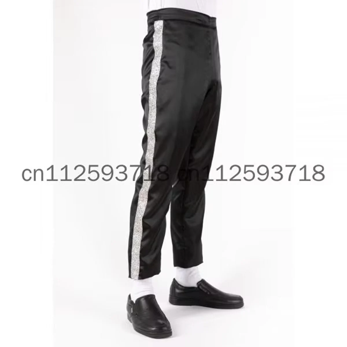 Pantaloni MJ Michael Jackson Billie Jean in stile caviglia nero bianco S