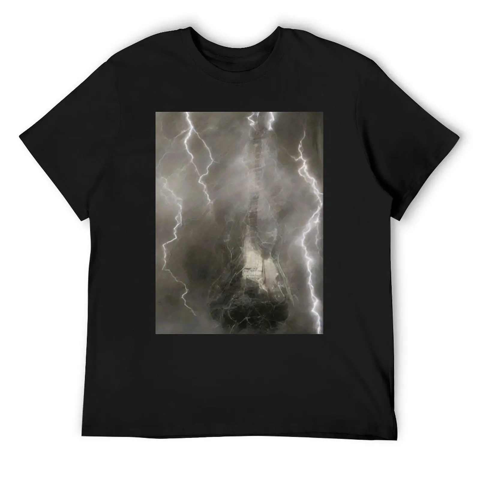 

Electric guitar and lightning T-Shirt street wear blanks tees mens shirts graphic tee