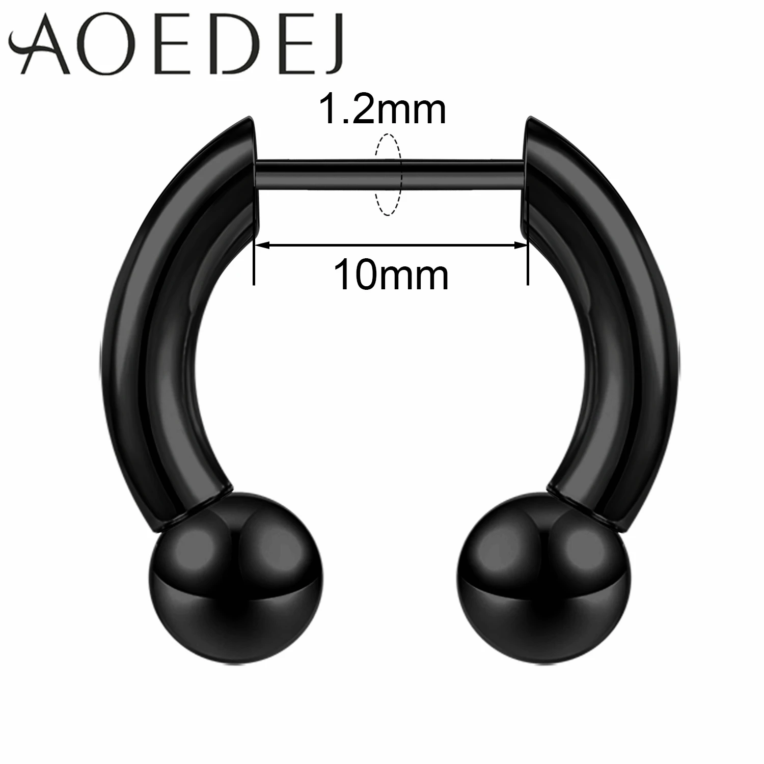 AOEDEJ 1 PC 16G Plug-In-Stil Edelstahl Nasenringe Damen Herren Septum Ring Spike Ox Horn Große Messgeräte Körperpiercings 8/10 MM