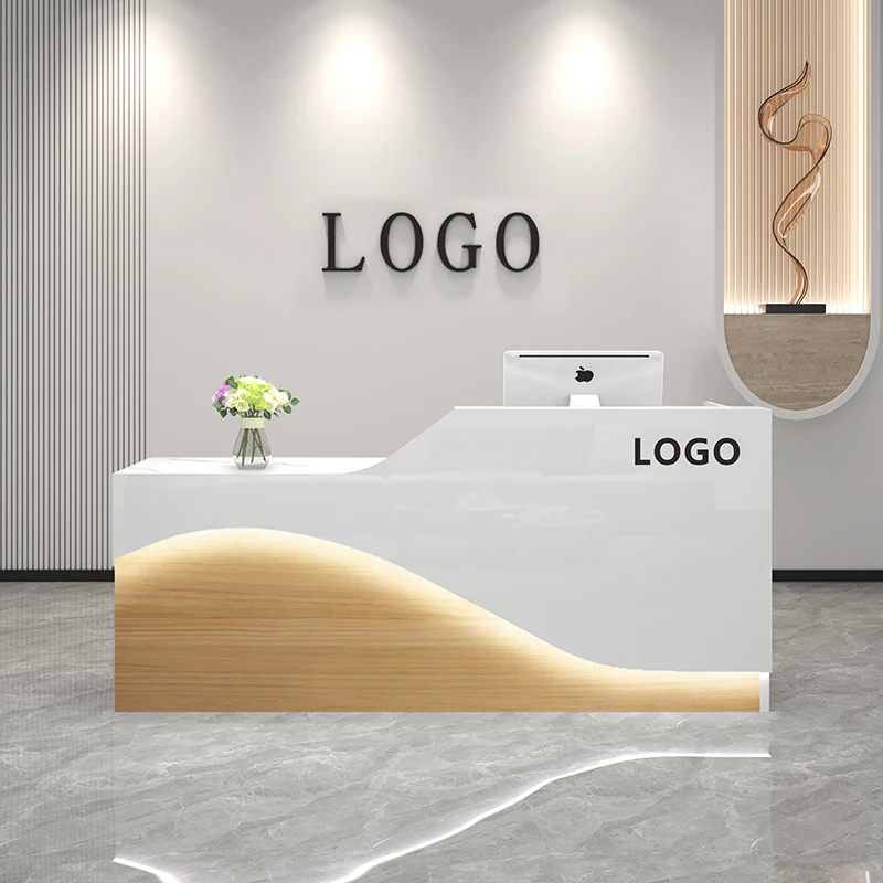 c13-Modern Office Reception Desk Counter Decorations Hotel Reception Desks Luxury Simple Modern Beauty Salon Salon Furniture