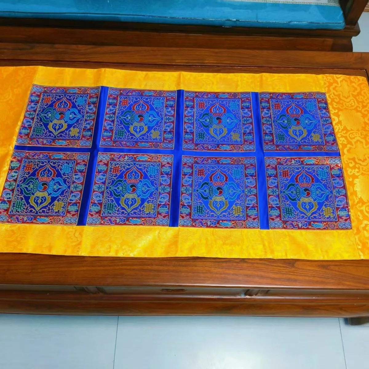120cm Buddhism Altar Vajra Energy Buddha statue Table cloth Talisman family home Temple Auspicious Worship offering mat Cushion