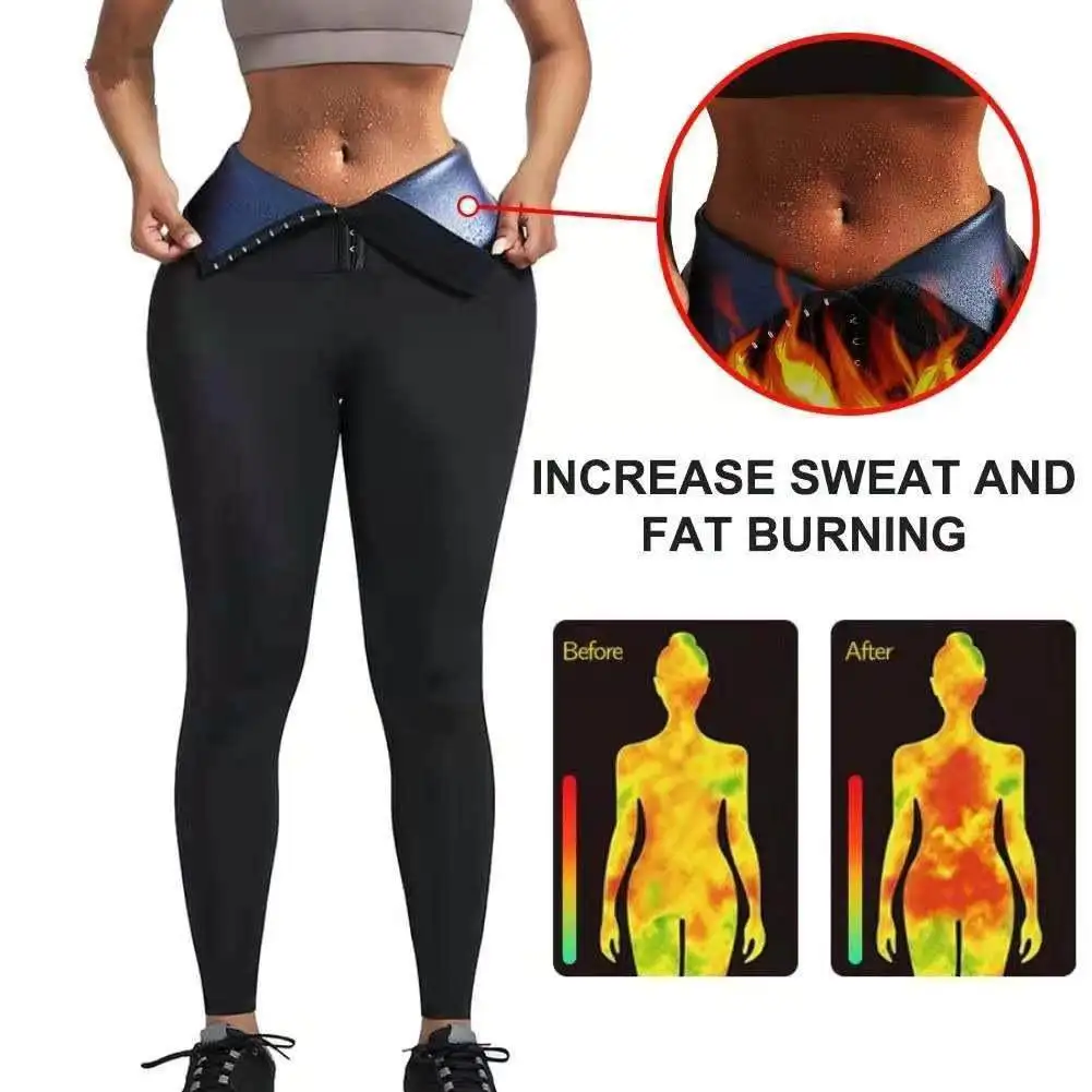 

High-Waist Yoga Pants Women's Slimming Waist Fitn Running Sports Sweat-Prting Pants Buttoned Abdomen Control Trousers