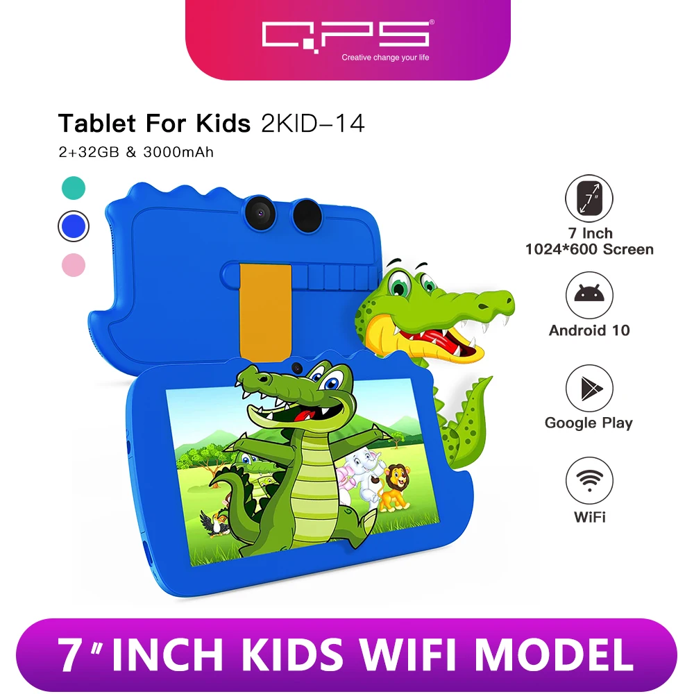 QPS meilleur cadeau 7 pouces enfants tablette enfants pré-installé application éducative Android tablette Pc pour garçons filles