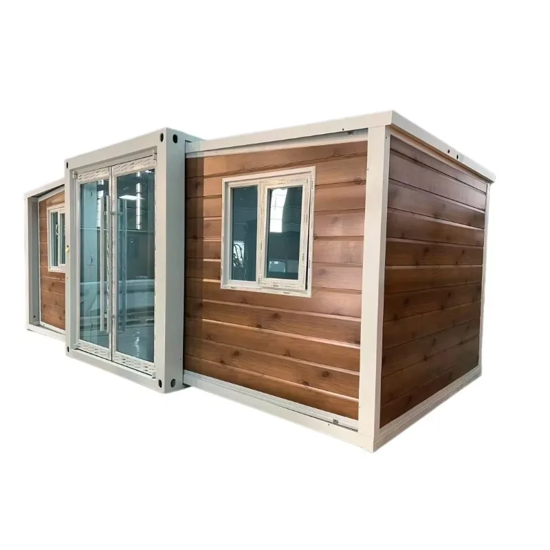 Luxury Contemporary Family Villa Steel Structure Fireproof Breathable EPS Sandwich Panel Double Wing Expandable Container House
