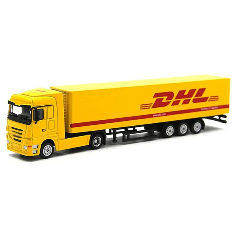 1:87 Scale Alloy Container Truck Transporter Model Simulation Diecast Engineering Vehicle Child Toy Gift Collection Display