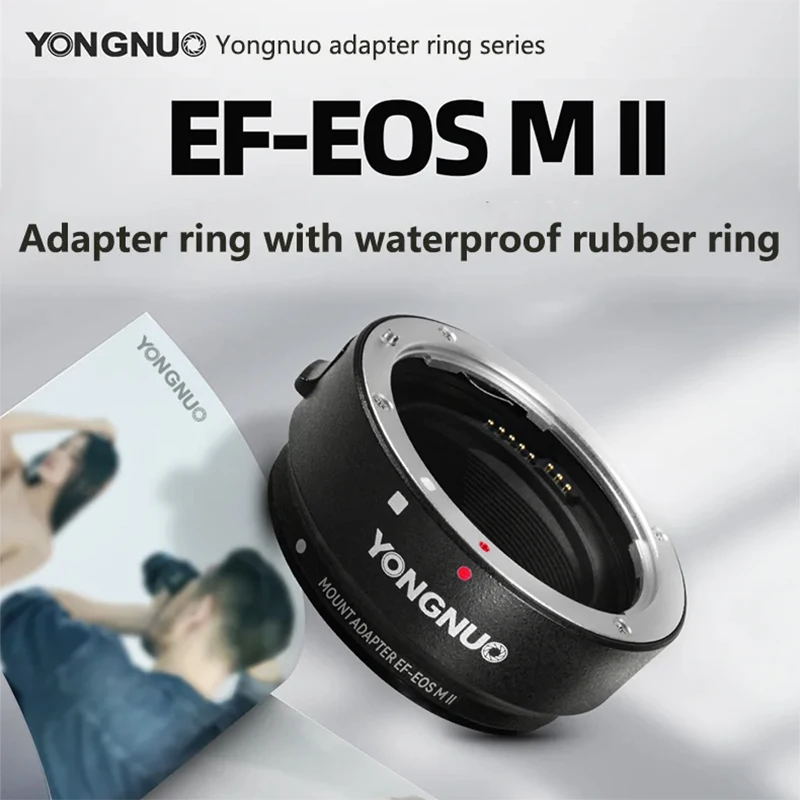 Yongnuo EF-EOSM II Auto Focus Lens Adapter Ring for Canon EF Mount Lens Adapter for Canon EOS M M5 M6 M50 Micro SLR Cameras