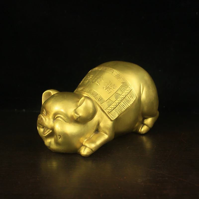 21CM Centennial Golden Pig Bronze Statue