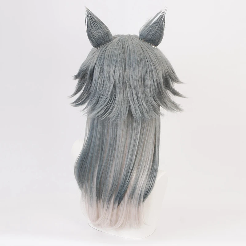 Anime BEASTARS Legoshi Cosplay Wig With Wolf Ears Personified Beasts Gradient Colors Heat Resistant Hair Wigs + Wig Cap view 3