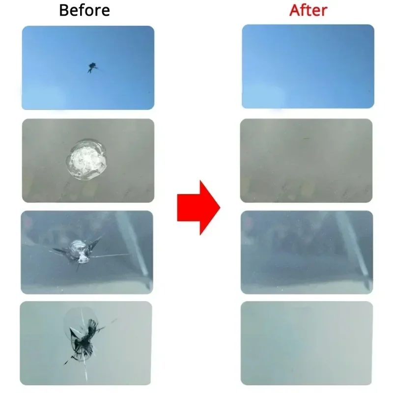 طقم إصلاح الكراك الزجاجي لشقوق الزجاج الأمامي للسيارة والخدوش والرؤية الواضحة وسائل إصلاح الكراك اللاصق