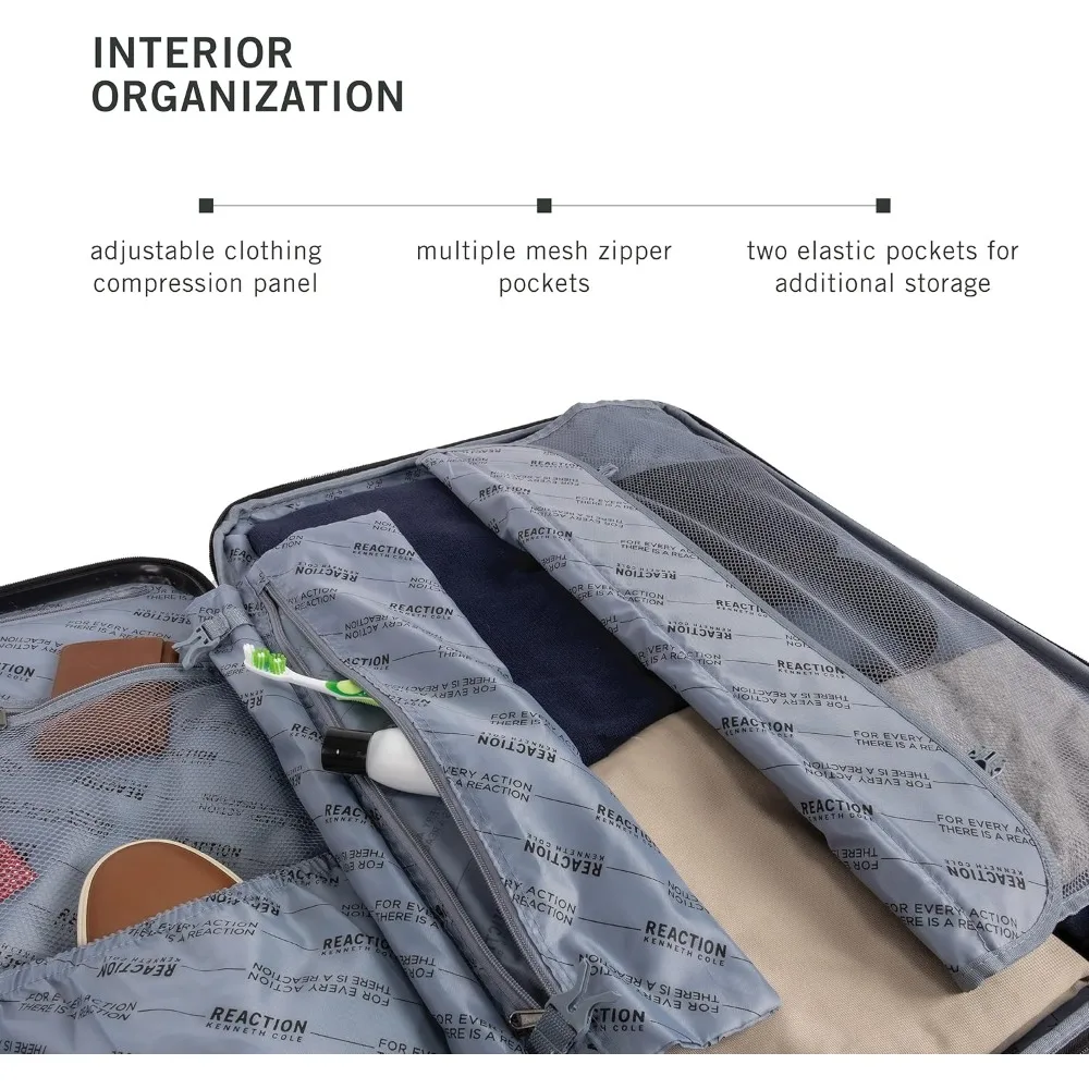 Expandable 8-Wheel Spinner Lightweight Hardside Carry-On Suitcase, Silver, 20-Inch - Perfect for Frequent Travelers