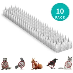 5/10Pcs Spikes Repeller Cat Plastic Bird Repellent Anti Pigeon Anti-bird Squirrel Garden Fences Control Transparent Spikes