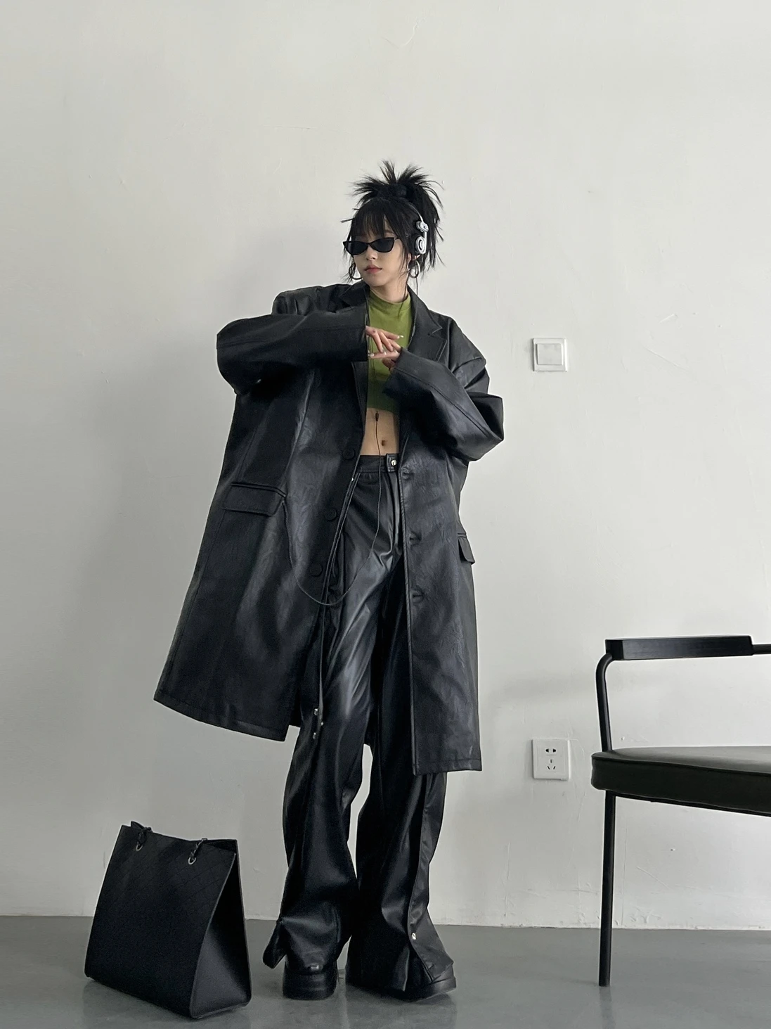 

Trench Coat With Hood Women'S Autumn Quality Goth High-End Feeling Flattering Covering Rain Maillard Mujer Front Artsy All-Match