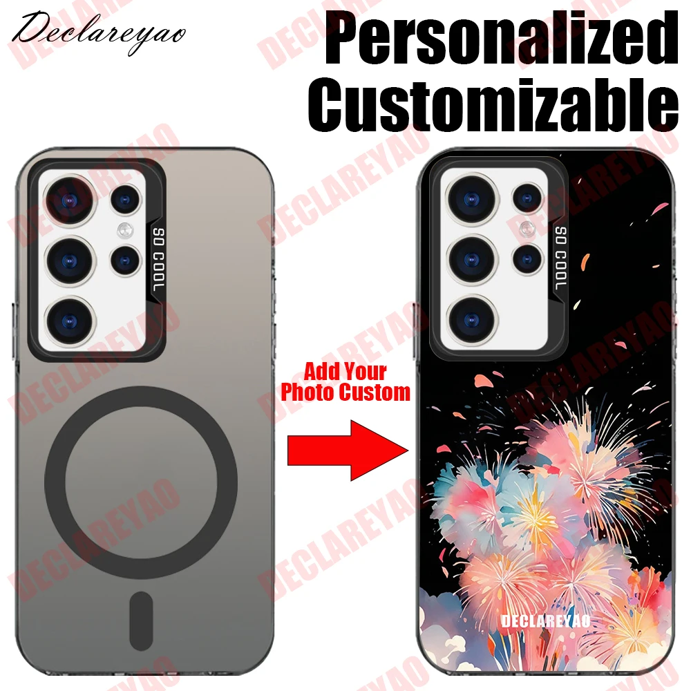 Personalized Customizable DIY Photos For MagSafe Coque For Samsung Galaxy S20 S21 FE S22 S23 Plus S24 S25 Ultra S26 Cases Covers