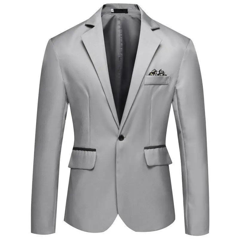

Youth Men's Single Suit Wedding Banquet Dr Casual Tailored Jaet Long Sve Classic Collar One Button Double Row Button