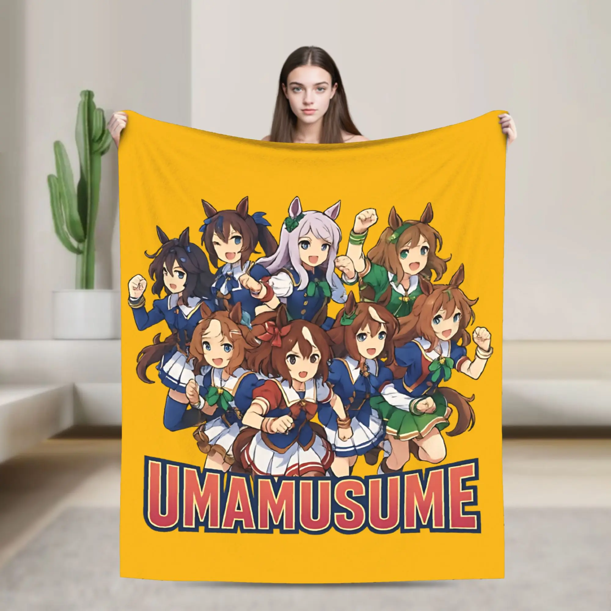

Uma Musume Umamusume Blankets Flannel Throw Blanket Bedroom Sofa Personalised Ultra-Soft Warm Bedsprea,