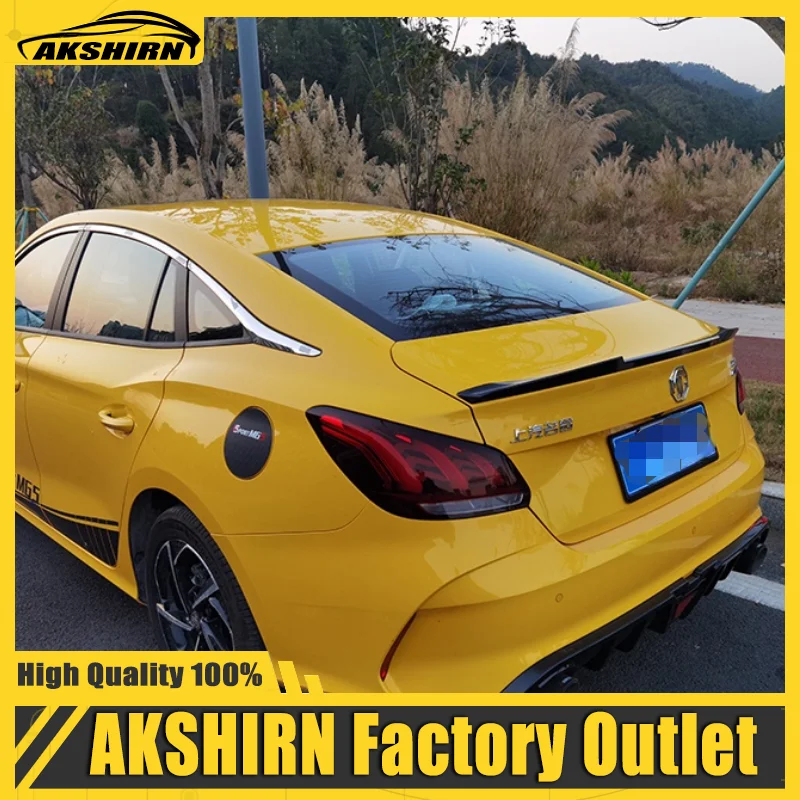 

New ABS Plastic Unpainted Primer Car Rear Wing Spoiler Tail Fin Cover Decoration Fit For MG5 2021