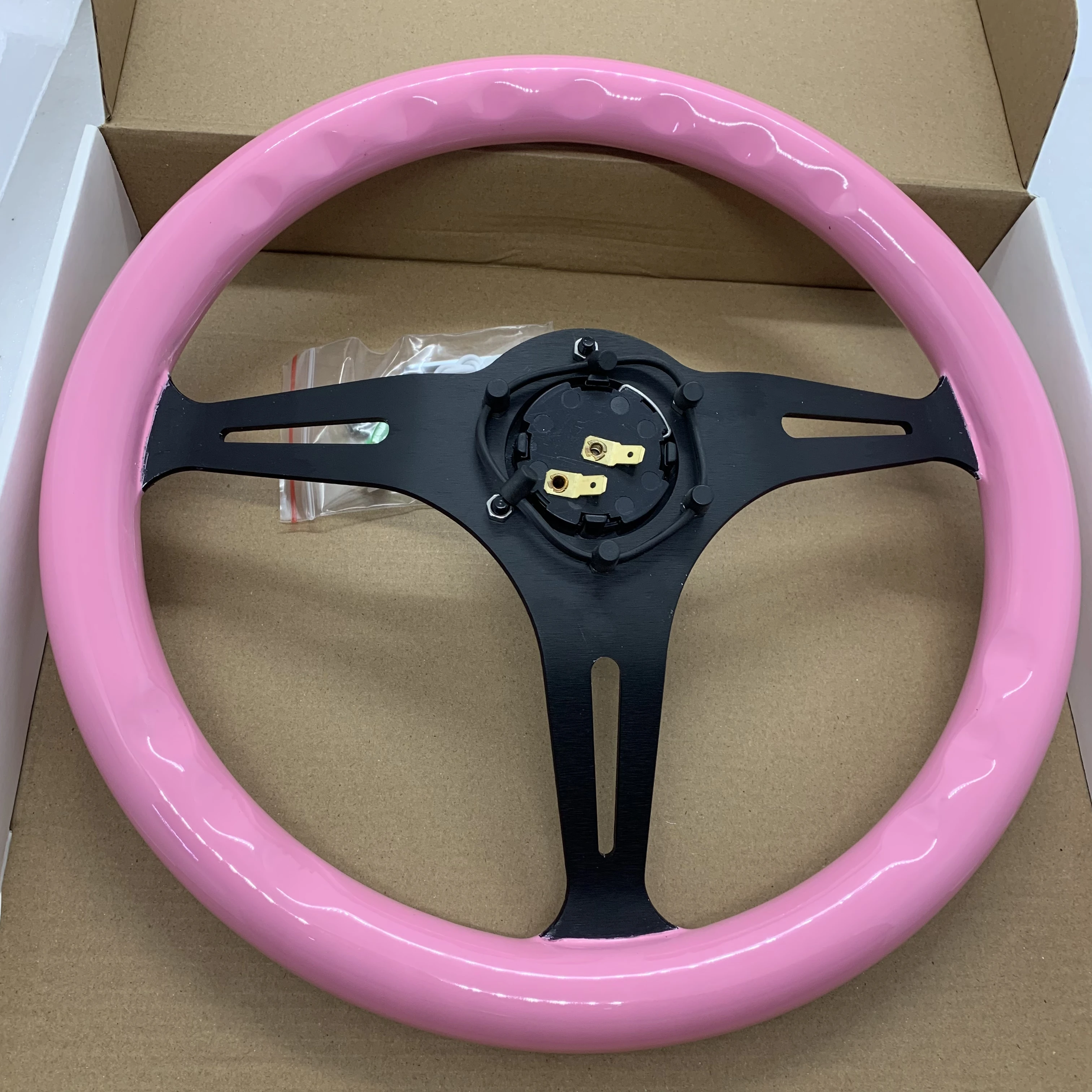 Sports NARDI steering wheel universal 350mm Classic pink wood steering wheel  for Toyota Honda VW  Santana vintage models