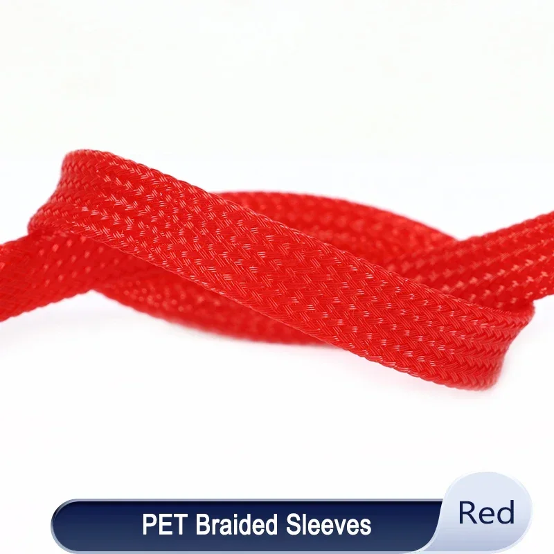 

1/5/10M red Insulated Braid Sleeving 6/8/10/30mm Tight PET Wire Cable Gland Protection Cable Sleeve Flame Retardant Nylon Tube