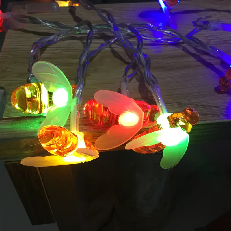

Solar String Light LED Cute Bee Outdoor Wedding Garden Patio Party Christmas Tree Honeybee Starry Fairy Decor Lamp 8 Modes