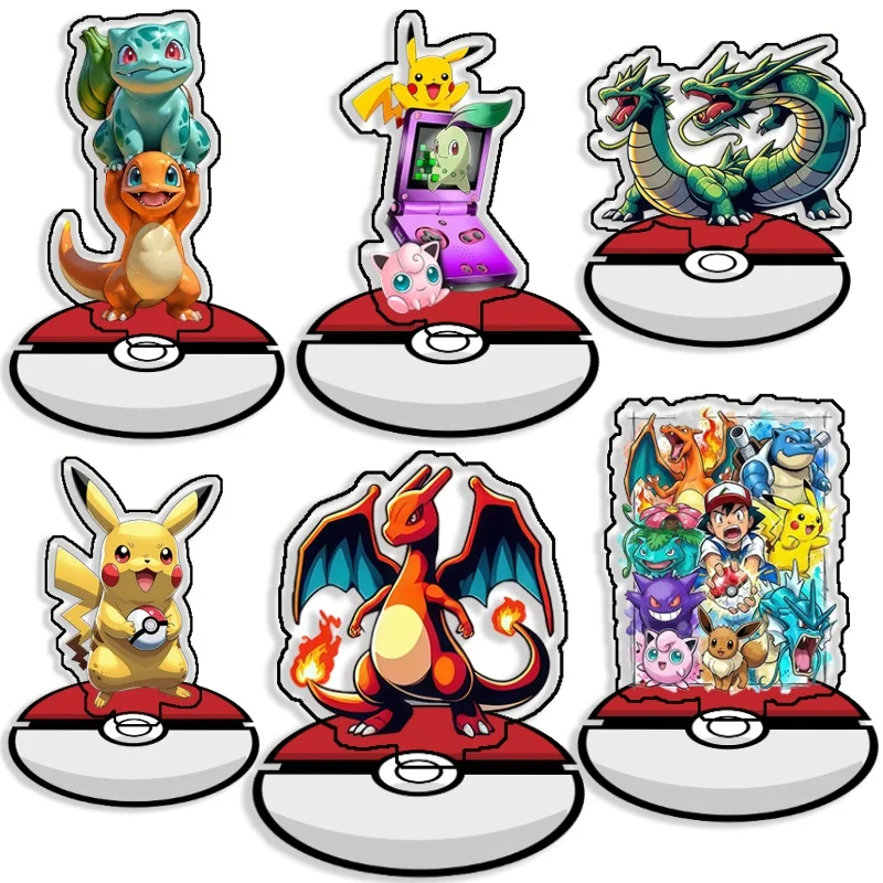 

Recycled Acrylic Standees for Pokemon Qikachu Charizard Gengar Eevee Togepi Desk Decoration Decorative Creativity Cute Gift 15cm