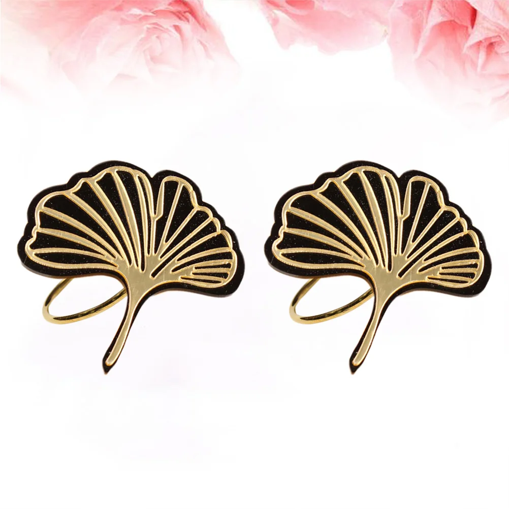 

4 шт., кольца для салфеток с золотым листом гинкго, креативные металлические украшения для обеденного стола, пряжки для салфеток, вечерние, свадебные, рождественские, ужин, душ