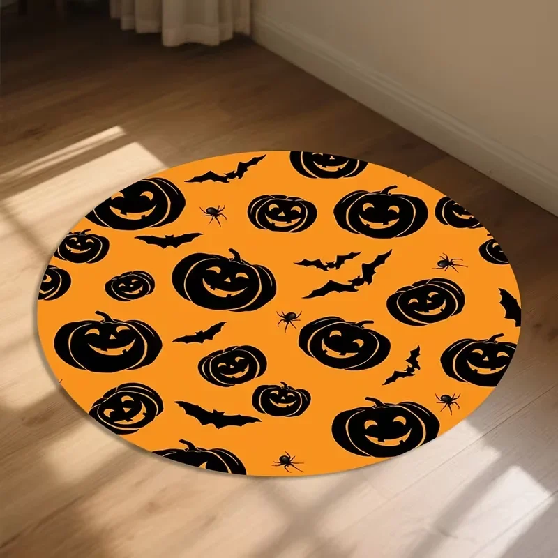 Vibrant Hand in Flames Round Floor Cushion Rug - Dramatic Art Home Decor Accent Mat