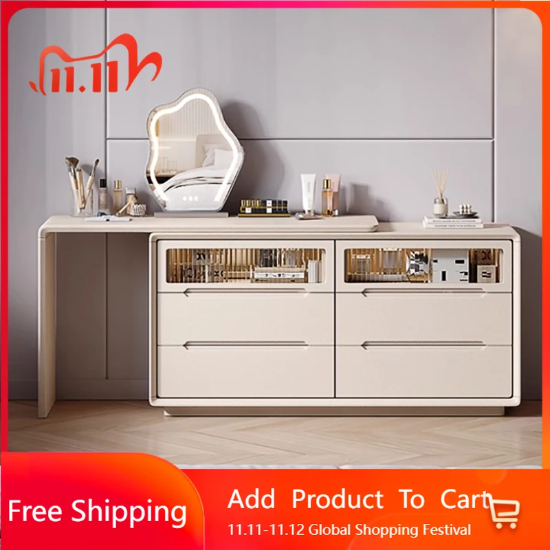 

Individual Mirror Vanity Table Drawer Storage Modern Luxury Dressing Table Design Minimalist Lazy Schminktisch Trendy Furniture