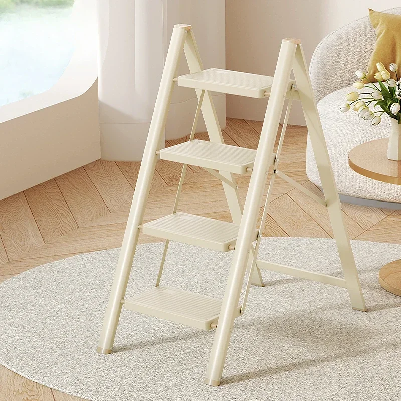 

Nordic Ladder Chair Telescopic Folding Flower Rack Ladder Thickened Stainless Steel Step Stool Non-slip Stable Ladder Stool