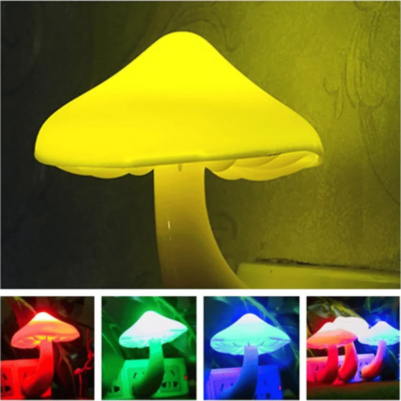 MUSHROOM WALL LIGHT LED Night Lamp Socket Lamp White Light Control Sensor Bathroom Bedroom Furniture Decoration Wall Lamp