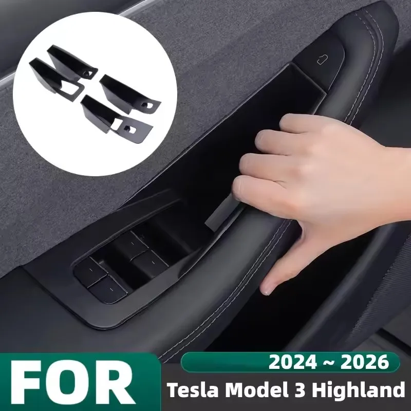 For Tesla Model 3 Y YL Juniper Highland 2020-2026 Door Handle Storage Box Inner Handle All-inclusive Organizer Container Tray