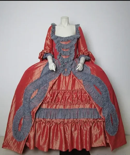 1770s Rococo Marie Antoinette Costume Yellow/Red/Blue Ball Gown Royal Court Belle Sack Back Dress Rococo Wedding Dress