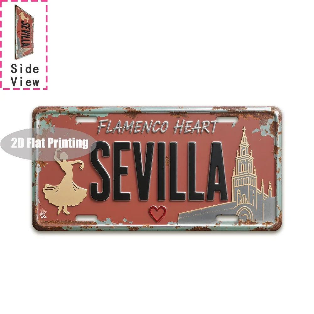 Tin Sign - Vintage Durable Metal Plaque Wall Decor, Home Office Bar Man Cave European City Birth Year License Plate Wall Art