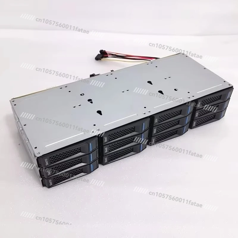 

12-Bracket 3.5-inch aluminum hard drive cage with hot-swappable 8087 interface D-type 4-pin power supply SAS/SATA storage