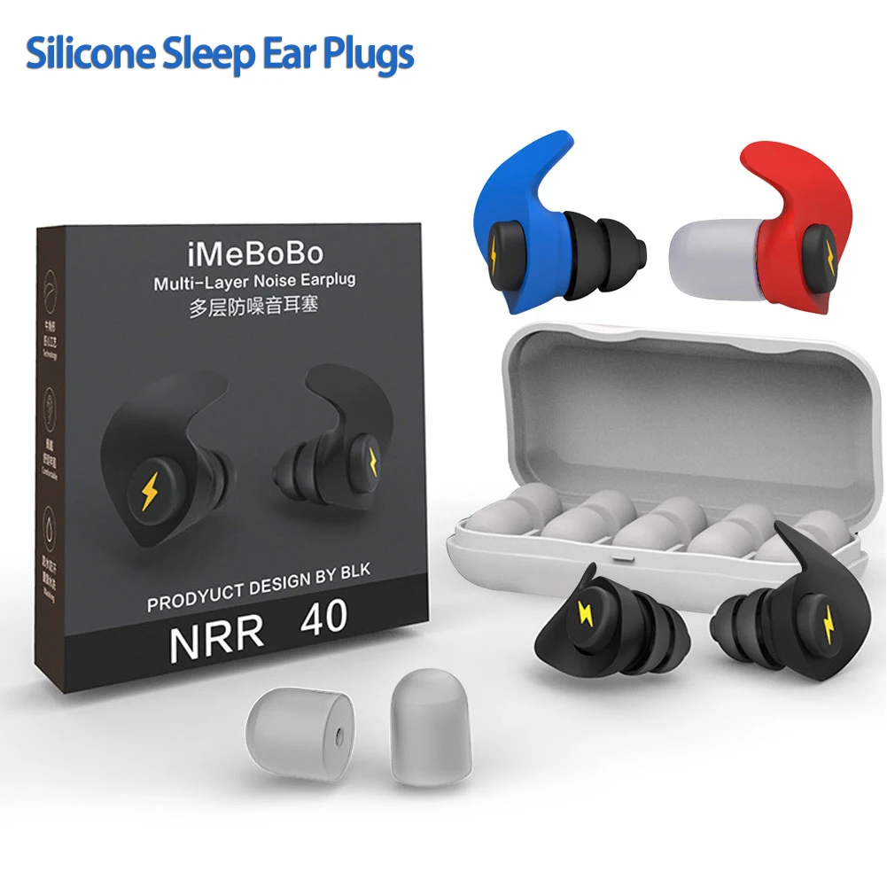 Mini Silicone Ear Plugs Noise Reduction Filter Hear Safety Ear Protector For Study Concert Traveling Soft Foam Sleeping Earplugs