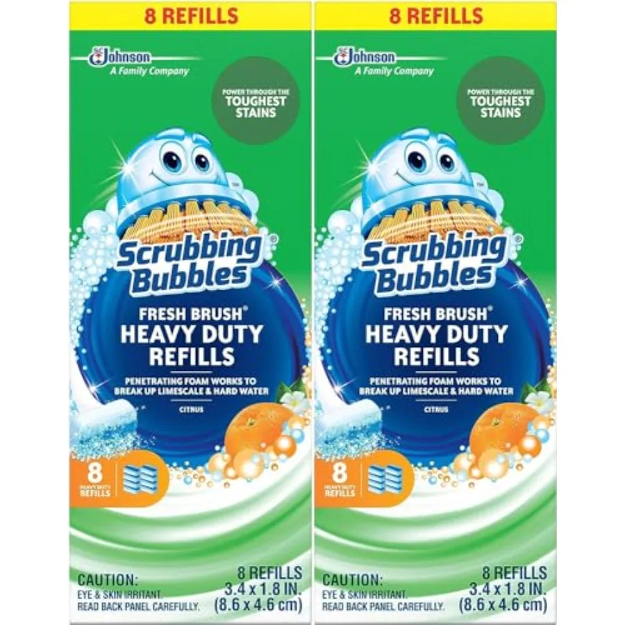 

Scrubbing Bubbles Flushable Toilet Wand Refills Fresh Brush Heavy Duty Toilet Cleaner Refill Pads Cleans Limescale and Fights O