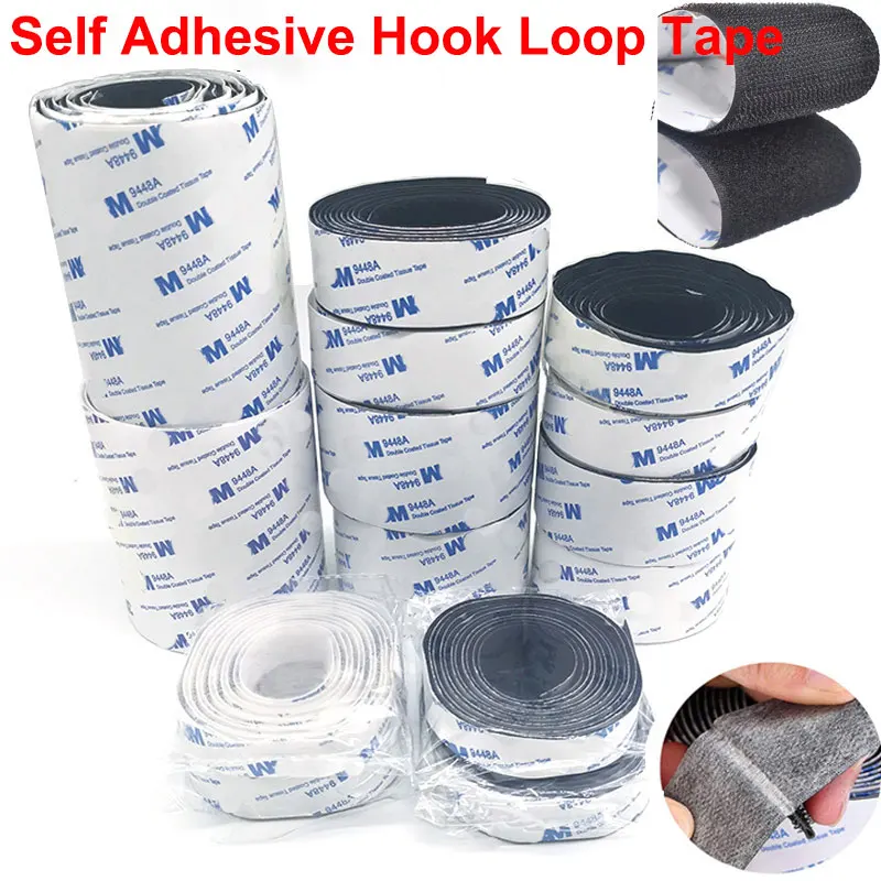 1M Strong Self Adhesive Hook and Loop Fastener Tape Nylon Double Sided Sticky Interlocking Tape Strips For Couch Cushions Fixing