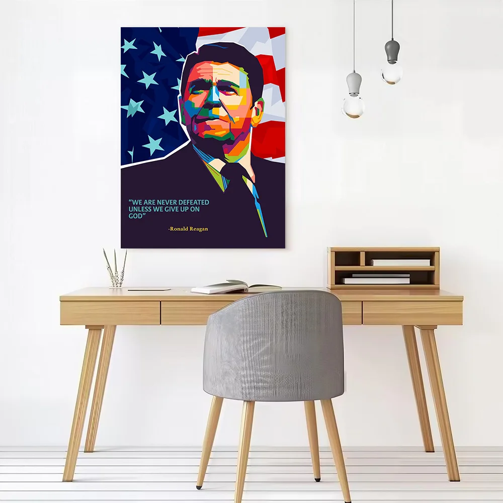 Ronald Reagan Printed Canvas Poster Personalized High Quality Wall Art Paintings for Specialty and Themed Home Decor Accessories