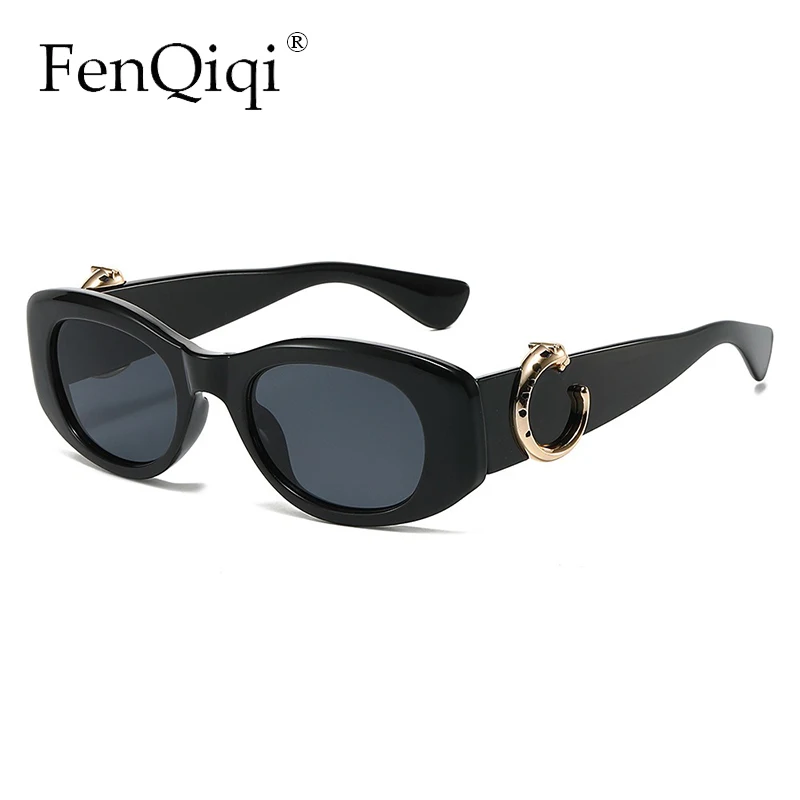 

Small Steampunk Leopard Sunglasses Brand Design Trend Cat Eye Eyewear Square Outdoor Cycling Sunglasses Y2K UV400 Oculos Del Sol