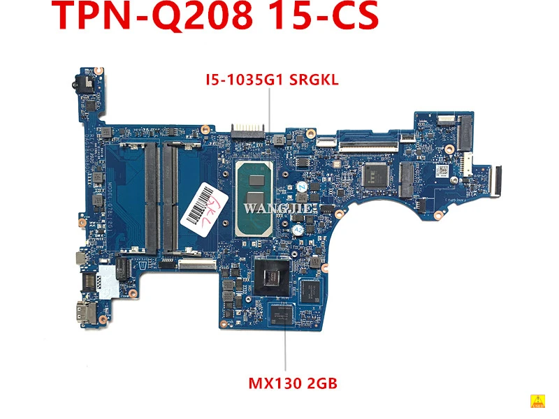 

DAG7BLMB8D0 For HP TPN-Q208 15-CS 15-cs3040TX Used Motherboard SRGKL I5-1035G1 CPU MX130 2GB GPU 100% Working