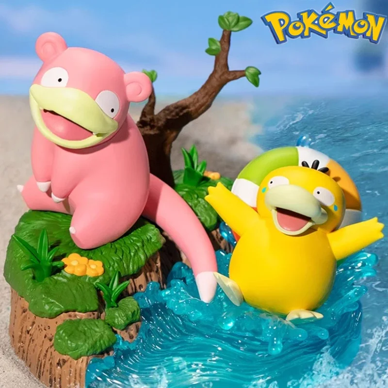 Pokemon model Slowpoke Psyduck large size figure Japanese animation peripheral Kawaii ornaments children's toys birthday gift