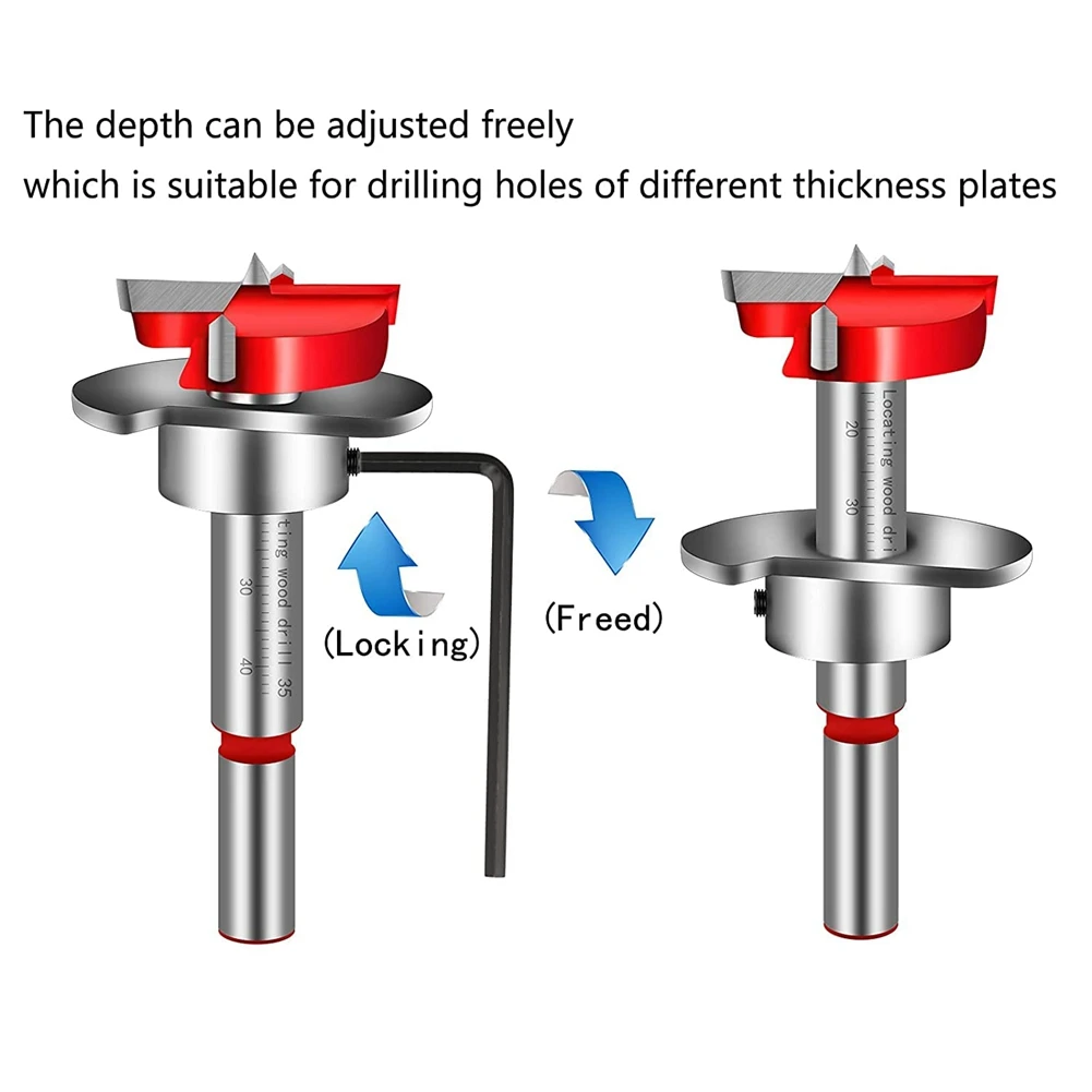 35mm Hinge Jig Drill Guide Sets Door Hinge Drill Hole Cutter Concealed Hinge Jig with Bit Positioner for Furniture Wood