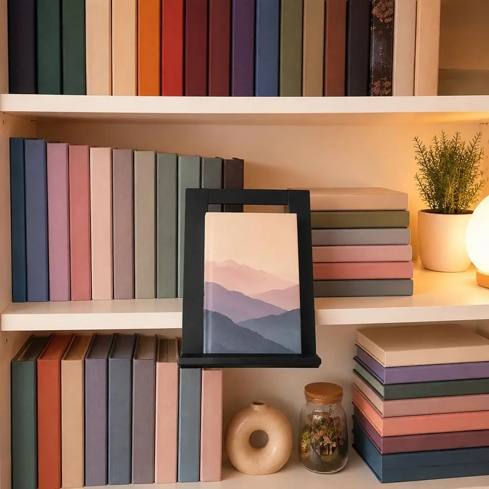 Clamp-On Floating Book Display Stand No-Drill Installation Space Saving Invisible Floating Book Holder